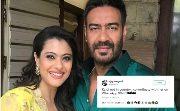 Did Ajay Devgn Tweet Kajol's Phone Number On Twitter? Did Ajay Devgn Tweet Kajol's Phone Number On Twitter?