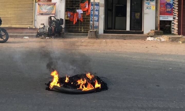 Protesters vandalise government buses and torch tyres in Midnapore