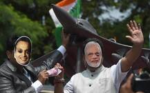 IN PICS: With ‘Modi-Ambani’ Masks, Congress Stages Protest March Against \'Rafale Scam\'