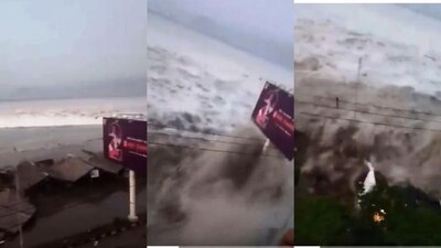 Shocking Video Massive Tsunami Wave Hits Indonesian City After