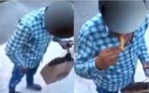 WATCH: Shocking! This UberEats delivery boy eats from customer\'s food before delivering