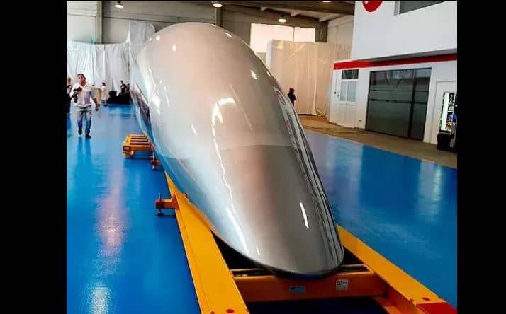 The system uses a system of frictionless magnetic cushions to propel capsules along underground low-pressure tubes at speeds of up to 1,223 km per hour. (AFP IMAGE)