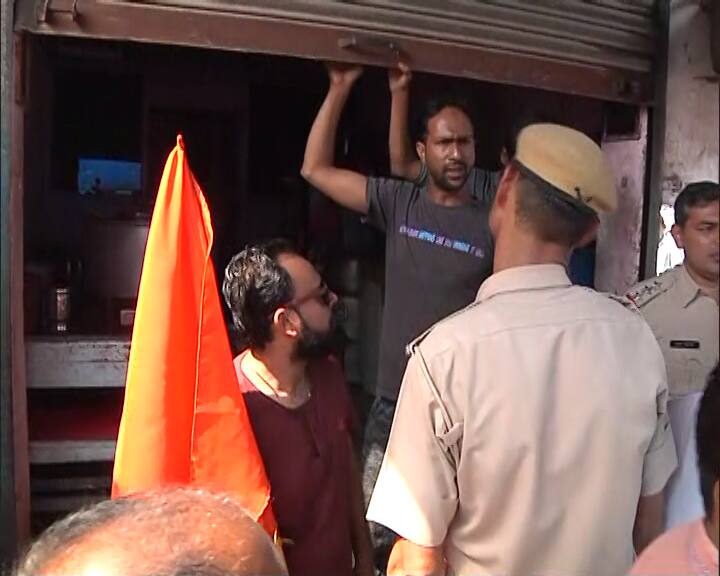 Muslim meat shop owners are defying the forceful closure of their shops by Hindu groups in neighbouring Gurugram during the festival of Navratri (October 10-18).