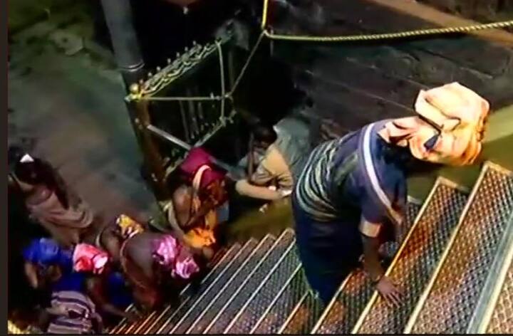 The Lord Ayyappa temple has opened for the first time since the apex court allowed entry of women of all age today at 5pm. It was opened for the five-day-monthly Pooja of the Malayalam month of Thulam. Image: ANI