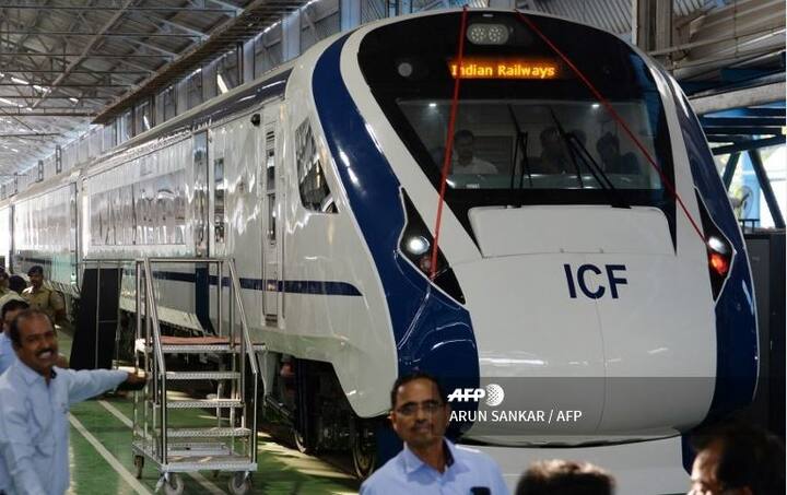 This is the first long-distance train sans separate locomotive (engine) and was flagged off at the ICF premises by Railway Board Chairman Ashwani Lohani. It would undergo trials in coming months. The fully air-conditioned train, driven by a self-propulsion module, has the potential to become the country's fastest train provided the infrastructure was improved. / AFP Images