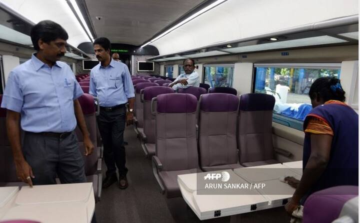 All the equipment are below the chassis of the coaches leaving the complete on board space for passenger movement. All the coaches are connected by fully sealed gangways with integrated bridge plates, where passenger can walk across freely . / AFP Images