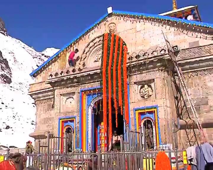 Preparations are on at Kedarnath in full swing ahead of Prime Minister Narendra Modi's visit at the famous Hindu temple. /ABP News Grab