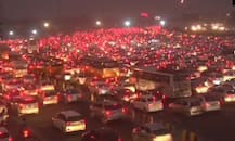 PICS: Thousands of Vehicles Stuck In Huge 6 KM Long Traffic Jam In Delhi-Gurugram
