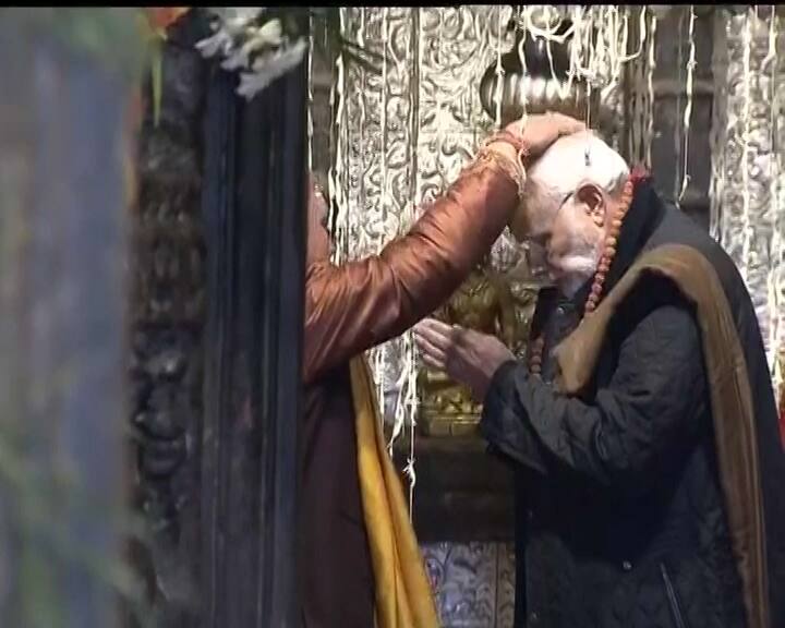 Modi offered prayers at the holy shrine and then inspected the development works in the area. 