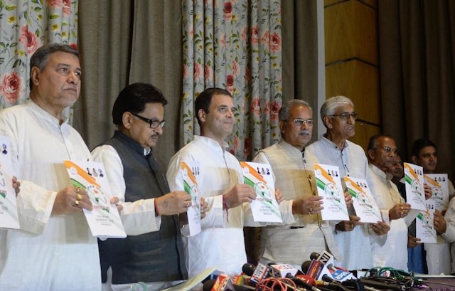 Chhattisgarh Assembly Election: Congress chief Rahul releases 'people's manifesto' Chhattisgarh Assembly Election: Congress chief Rahul Gandhi releases manifesto 'people's manifesto'; Read all the promises made