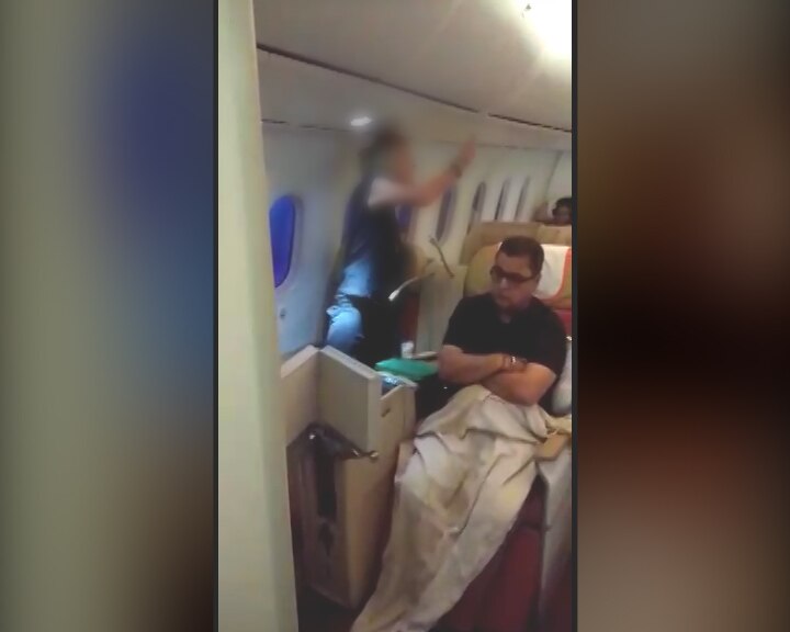 Shocking Video! Irish woman abuses, spits on crew Air India for not serving liquor Shocking Video! Irish woman abuses, spits on Air India crew for not serving liquor