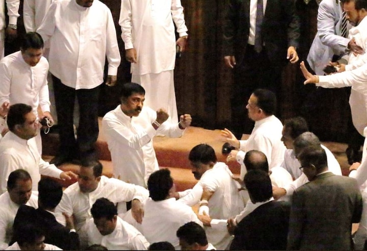 Sri Lanka MPs fight in parliament as Speaker comes under siege WATCH: Sri Lanka MPs fight in parliament as Speaker comes under siege