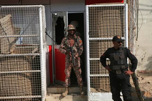 The gunbattle broke out when terrorists tried to enter the consulate but were stopped by the security officials