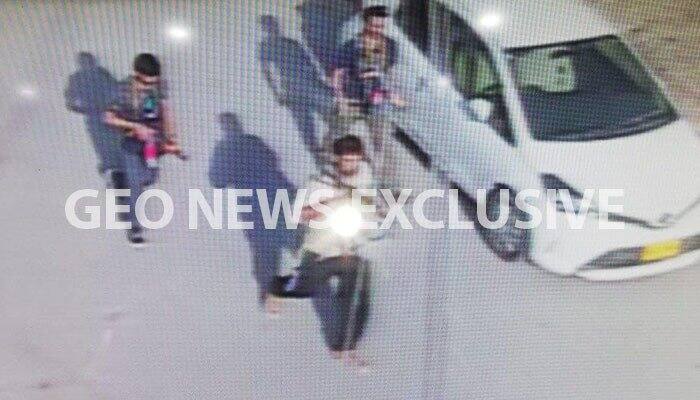 Picture of the three attackers outside the Chinese Consulate in Karachi / Courtesy: Geo News