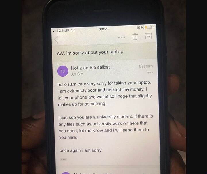 VIRAL! Thief writes apology email to student after stealing laptop, here's how twitterati sympathise with criminal VIRAL! Thief writes apology email to student after stealing laptop, here's how twitterati sympathise with criminal