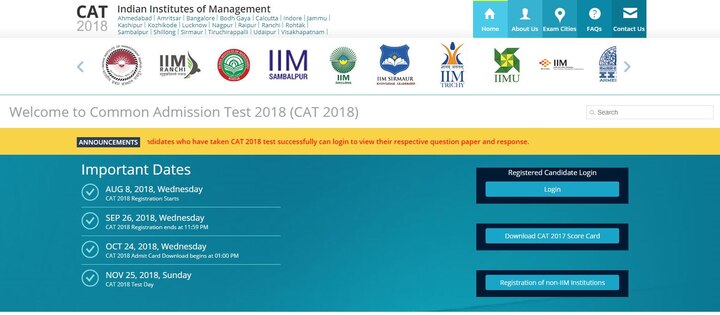 CAT 2018 Answer Key and Candidate Response Sheet Live at iimcat.ac.in, Download Now CAT 2018 Answer Key & Candidate Response Sheet Live at iimcat.ac.in, Download Now