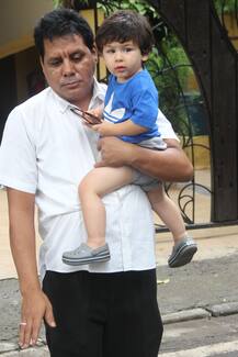 IN PICS: A playful Taimur Ali Khan & his cousin Inaaya snapped outside their home!
