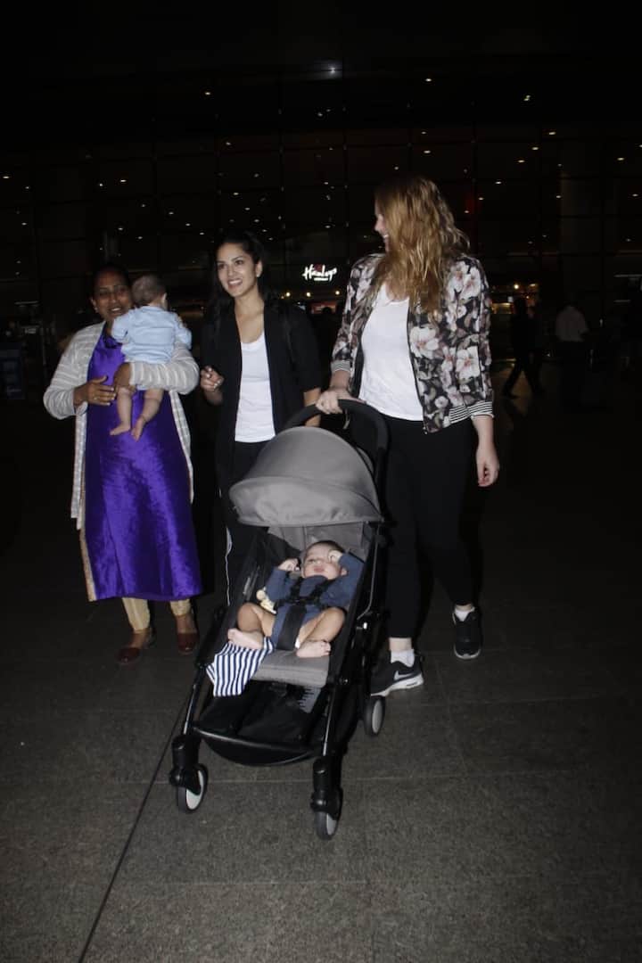 We wonder where Nisha was when Sunny-Daniel made their recent trip to the US but the pictures of the mother with Nisha's little brothers are very endearing!