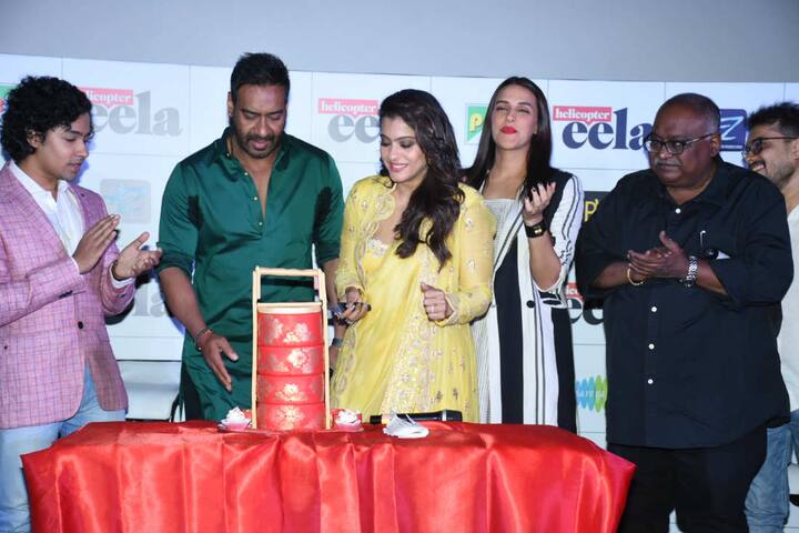 On the special occasion, she also launched the trailer of her next Bollywood film 'Helicopter Eela'. At the launch event, Kajol also celebrated her bithday by cutting a cake with hubby Ajay Devgn and the film's team. (Photo: Photo: Manav Manglani)