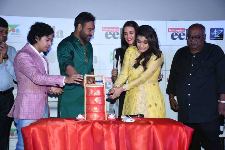 Apart from 'Helicopter Eela' producer & hubby Ajay Devgn, others who were present at the trailer launch were Neha Dhupia, Riddhi Sen & film's director Pradeep Sarkar. (Photo: Photo: Manav Manglani)