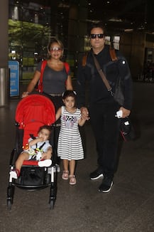 PHOTOS: Actor Fardeen Khan spotted at the airport with wife & kids looking much healthier than those 'VIRAL PICS'