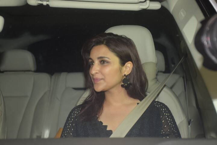 Cousin sister Parineeti Chopra was donning a black dress looking sexy