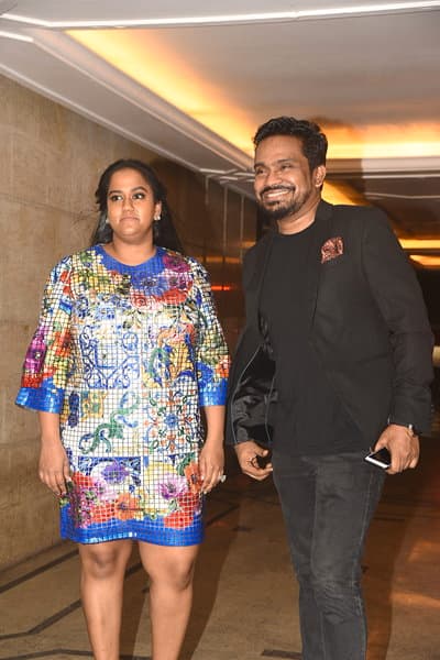 Salman Khan's sister Arpita Khan Sharma, who is quite close to Priyanka Chopra, attended the engagement bash along writer Mushtaq Sheikh. (Picture credit- Manav Manglani)