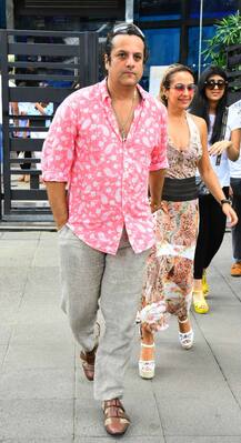 IN PICS: Fardeen Khan walks hand-in-hand with wife Natasha on their LUNCH DATE