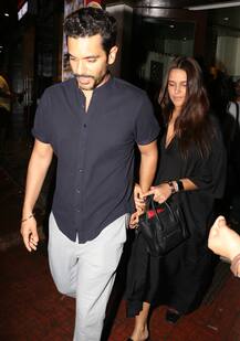 IN PICS: Amid PREGNANCY rumors Neha Dhupia steps out for DINNER DATE with husband Angad Bedi!