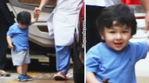 Is baby Taimur Ali Khan trying to hide his toy-horse from the cameras? Adorable PICS!