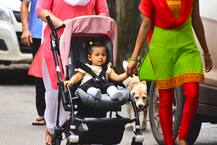 In Pics: Taimur's cousin Inaaya looks cute as a button as she steps out for a stroll in her pram & you can't miss her expressions