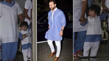 IN PICS: Saif-Kareena's BABY BOY Taimur Ali Khan looks every inch of a NAWAB in blue & white pajama kurta set on Raksha Bandhan!