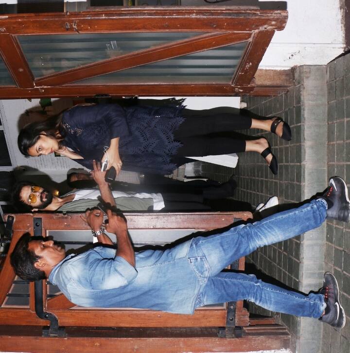 As the two headed out, the paps welcomed them and Shahid looked protective for the wifey who was flaunting her huge baby bump in a summary loose top and black lowers.