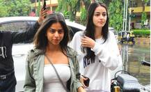 PICS: SRK's daughter Suhana TWINING in white with BFF Ananya Panday as they step out on a rainy day!