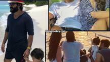 Pataudis in Maldives NEW PICS: Saif takes a stroll on beach with Taimur Ali Khan! See MORE!