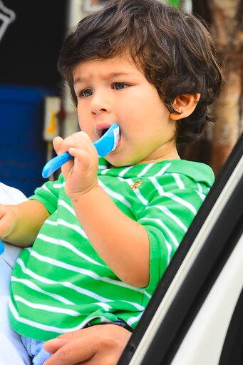 Taimur returned to Mumbai in the wee hours of Sunday morning along with his mom Kareena and dad Said after enjoying a dreamy vacation in Maldives.