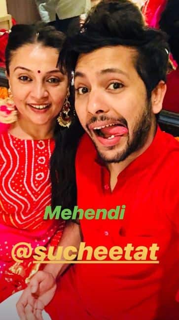 Pictures from Suchita's mehendi cermeony are also doing the rounds on Internet in which she is looking super-happy.(Photo: Instagram)