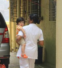 IN PICS: Saif-Kareena's BABY SON Taimur Ali Khan looks curious as he waves bye to PAPARAZZI