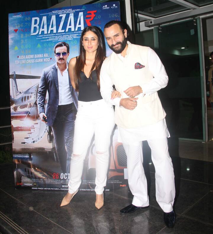 Yesterday (25th October), a special screening of 'Baazaar' was organised where Kareena Kapoor Khan turned-up to support hubby Saif. (Photo: Manav Manglani)