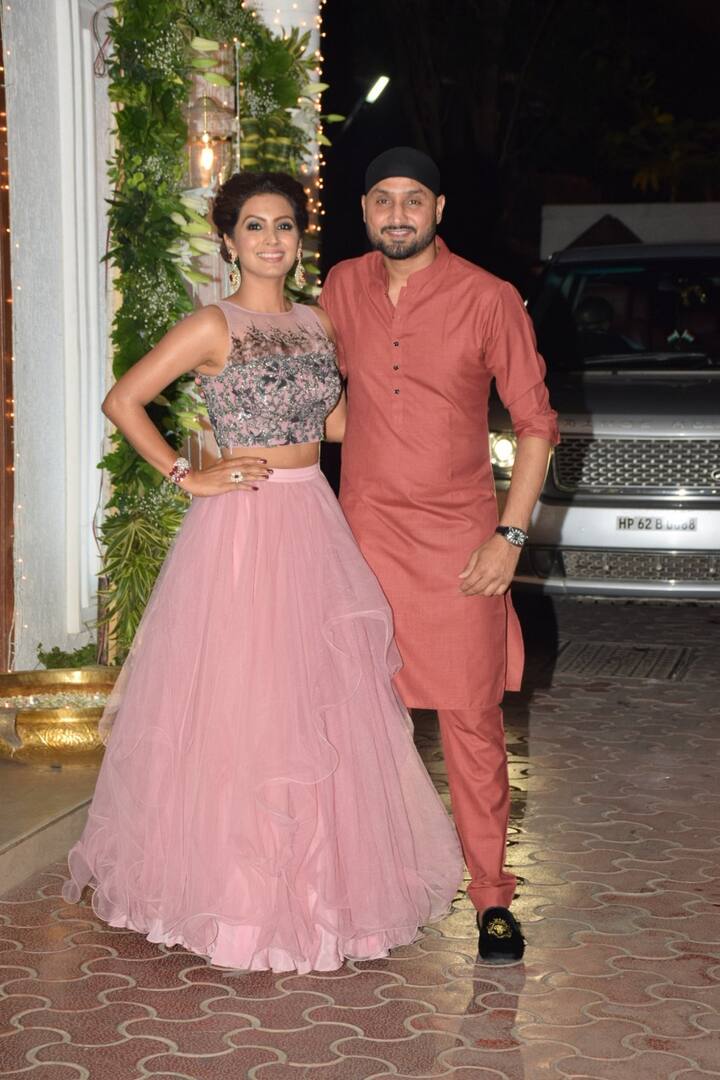 Indian Cricketer Harbhajan Singh with actress-wife Geeta Basra. (Photo: Manav Manglani)