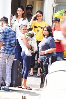 PICS: Abram Khan's swagger in cap & shades is unmissable as heads to Alibaug with Mom Gauri Khan