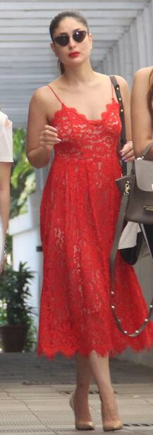 PICS: Kareena Kapoor Khan looked hot in red on her lunch outing with cousins Riddhima, Adar, Armaan!