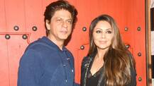 PICS: SRK with wife Gauri snapped at launch of a restaurant designed by her!