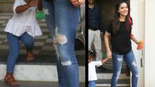 PICS: Sunny Leone with daughter Nisha Kaur Weber spotted in Juhu, Mumbai
