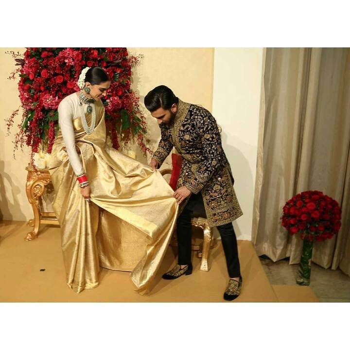 The newly-married-couple had a great time at their Bangalore wedding reception along with their families & guests. Many known sports stars including Anil Kumble, P. V. Sindhu among others too attended DeepVeer's reception making it a star-studded affair. Check out the pictures here... (Photo: Instagram)