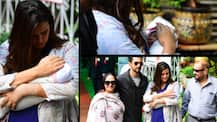 PICS: Neha Dhupia & Angad Bedi take newborn daughter Mehr Dhupia Bedi home from hospital