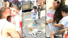 CUTE ANTICS of Taimur Ali Khan in new look with Kareena Kapoor Khan; Plays with her hair & meets a street cat!