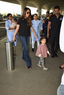 IN PICS: Shahid Kapoor's wife Mira steps out in style with her babies- Misha & a sleeping Zain Kapoor!