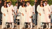 PHOTOS: Priyanka Chopra- Nick Jonas pose for the media post their WEDDING PUJA!