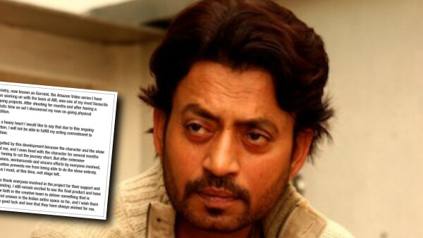 Irrfan Khan exits from Amazon Video series 'Gormint' due to health concerns Irrfan Khan exits from Amazon Video series 'Gormint' due to health concerns